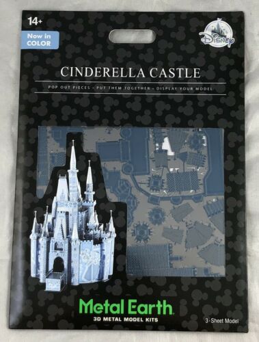 Disney Parks Cinderella Castle Blue Color Metal Earth 3d Model Kit - New