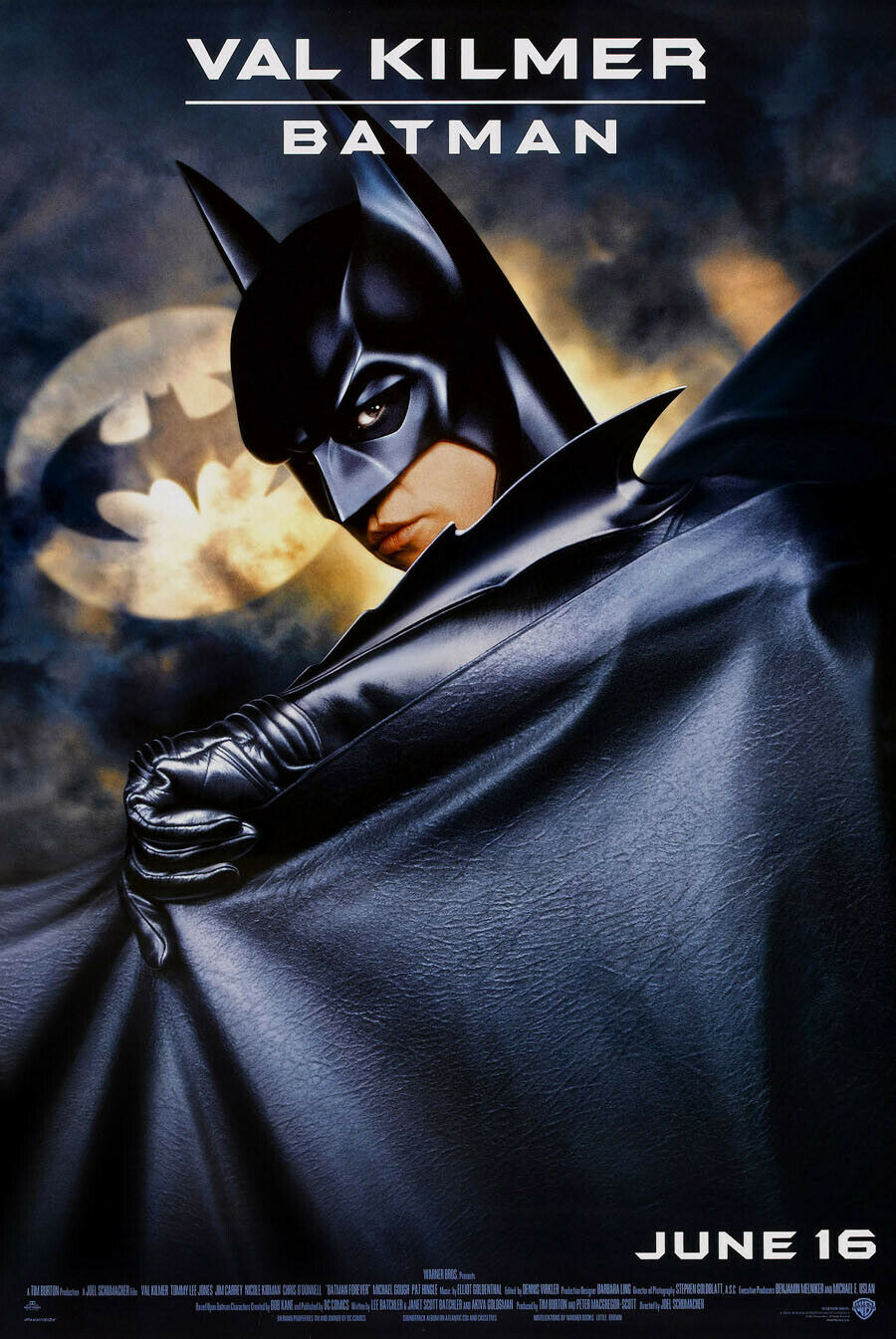 Batman Forever Movie Poster 1 Sided Original Rolled Batman Vf 7x40 Val Kilmer